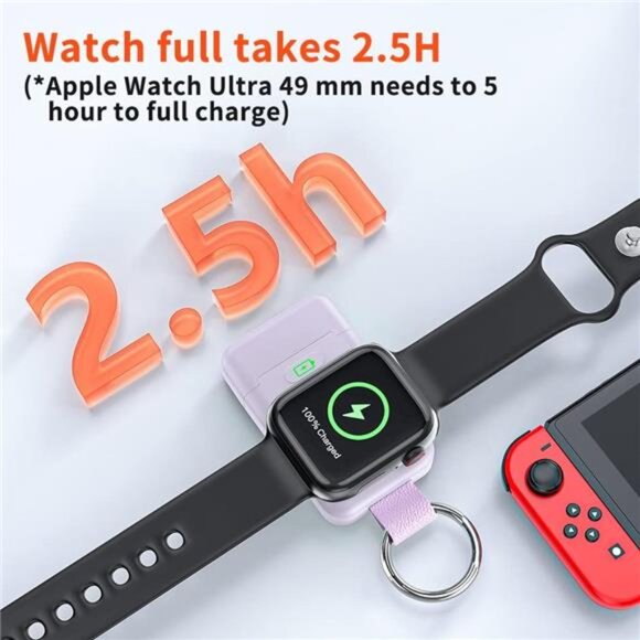 Portable Wireless Charger for Apple Watch,HUOTO iWatch Charger 1400mAh Smart - Picture 3 of 7